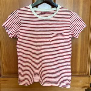 Madewell orange striped tshirt